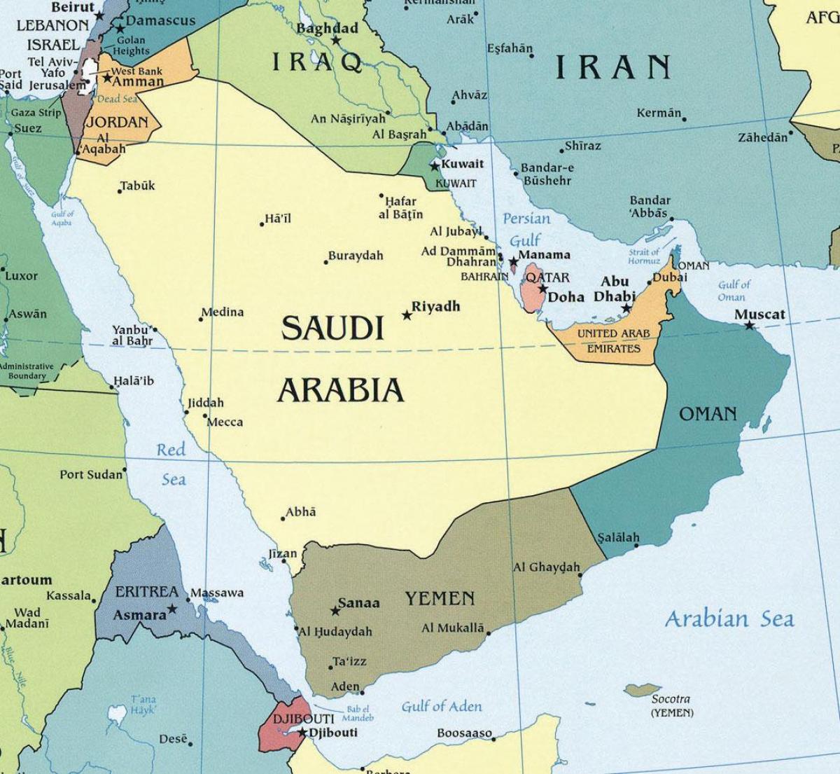 نقشہ سعودی عرب کا محل وقوع