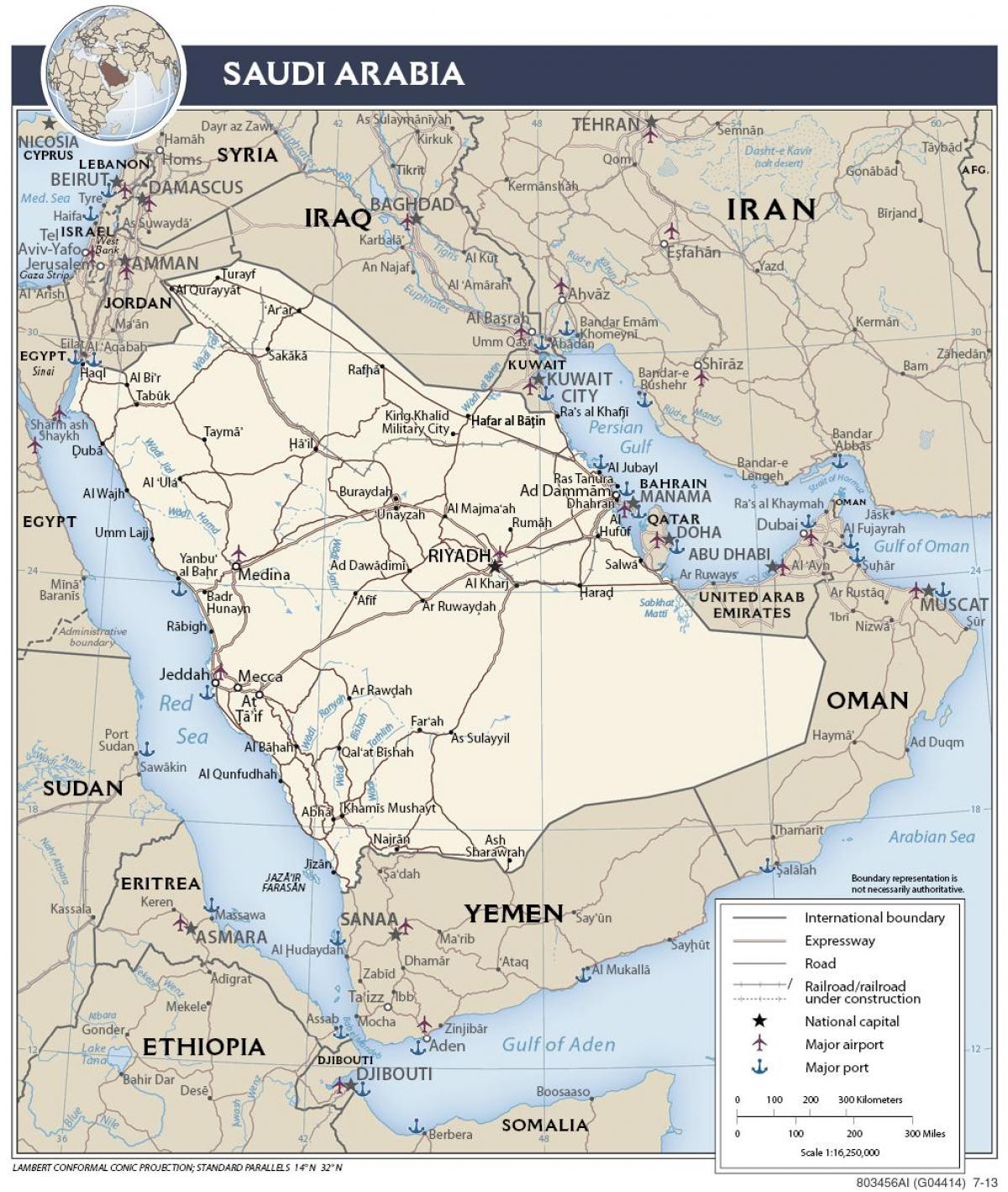 نقشہ سعودی عرب کی بندرگاہوں