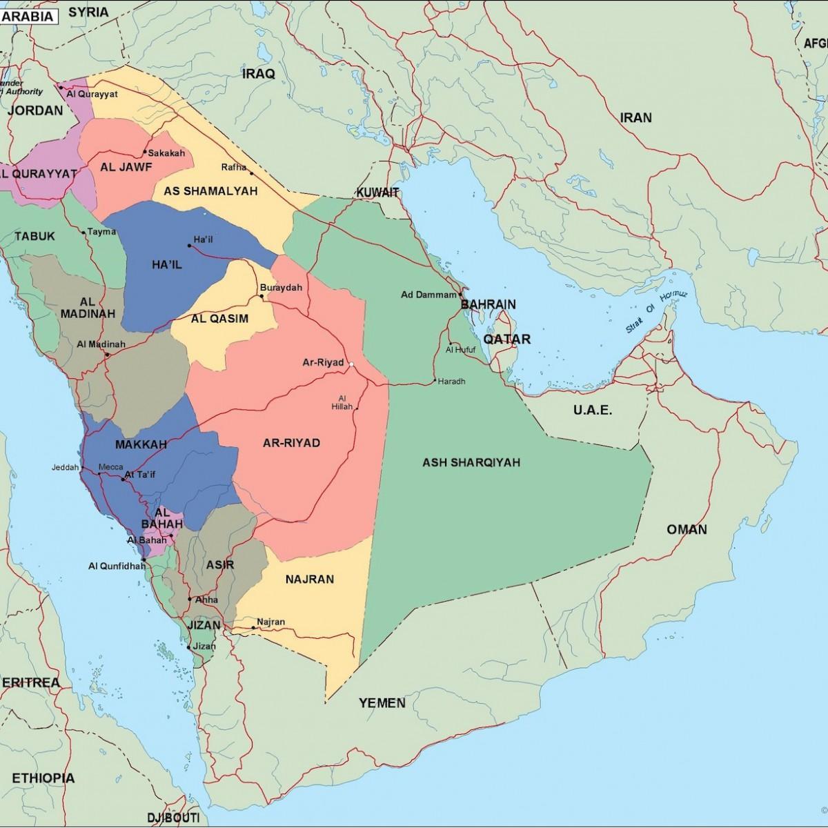 نقشہ سعودی عرب کے شہروں