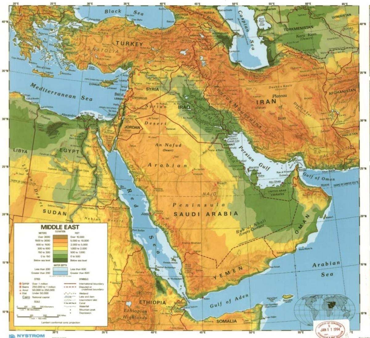 نقشہ سعودی عرب کے صحرا
