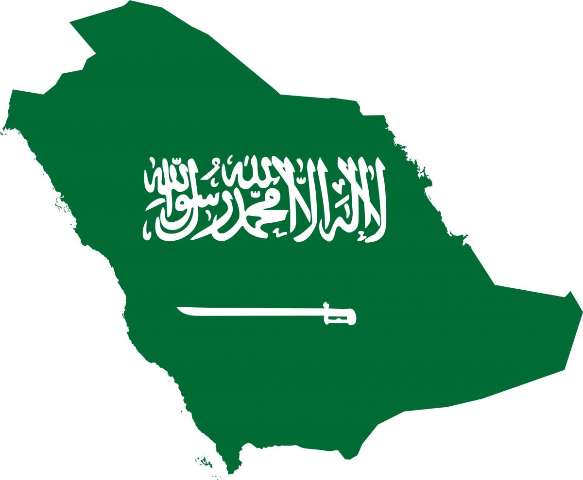 سعودی عرب کا نقشہ پرچم