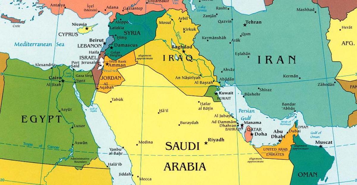 نقشہ سعودی عرب کے ارد گرد کے ممالک