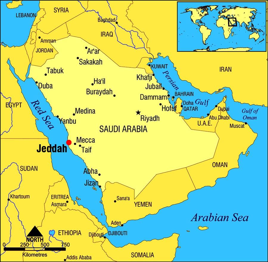 جدہ KSA نقشہ