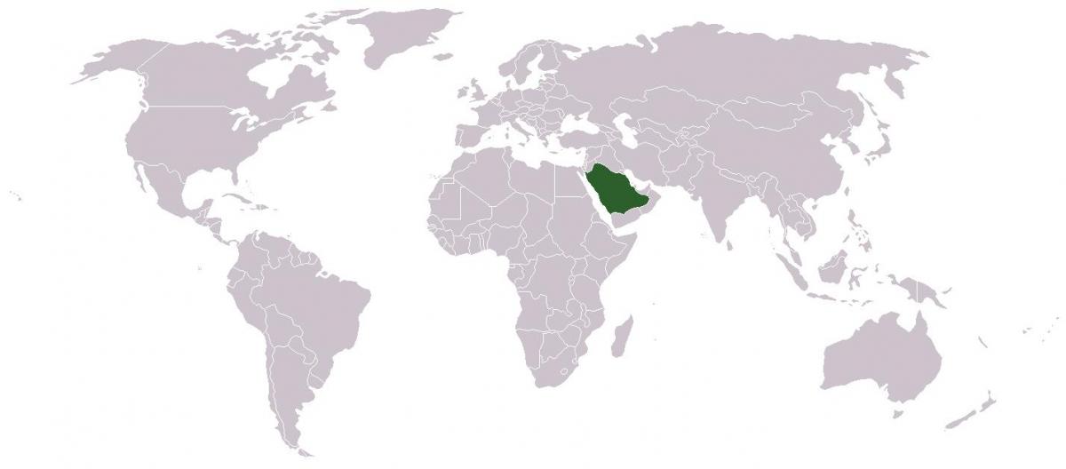 سعودی عرب پر دنیا کے نقشے