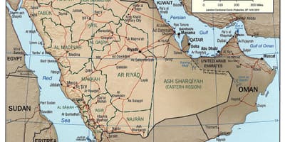 سعودی عرب کے جغرافیہ کا نقشہ