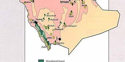 نقشہ سعودی عرب کے قدرتی وسائل