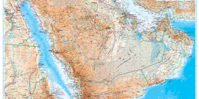 نقشہ سعودی عرب کے topographic